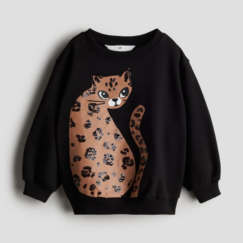 H&M Sequin Cat Sweater, 4T
